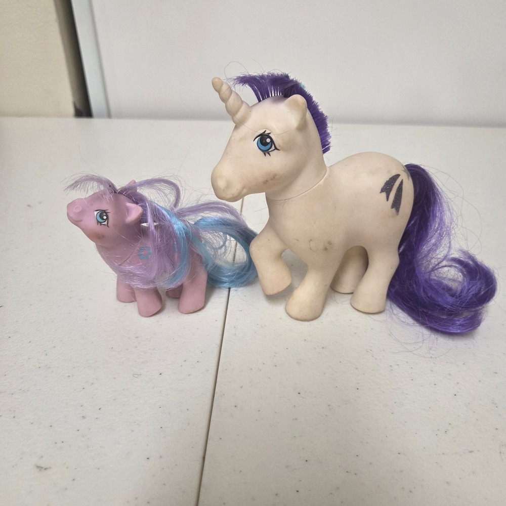 Vintage Hasbro My Little Pony G1 Moondancer Unicorn & G3 Petal Blossom Lot